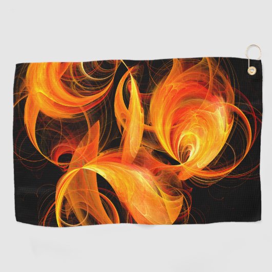 Serviette De Golf Art Abstrait Fireball (Horizontal)