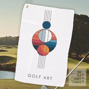 Serviette De Golf Art Bauhaus en cinq lignes et sphères
