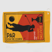 Serviette De Golf Art classique du golf des années 30 (Horizontal)