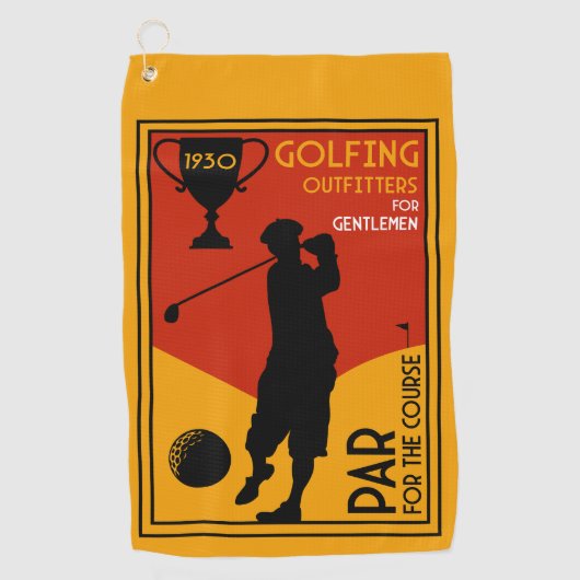 Serviette De Golf Art classique du golf des années 30 (Devant)