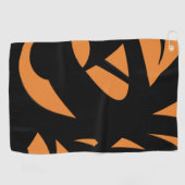 Serviette De Golf Art contemporain noir et orange (Horizontal)