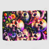Serviette De Golf Art crâne (Horizontal)