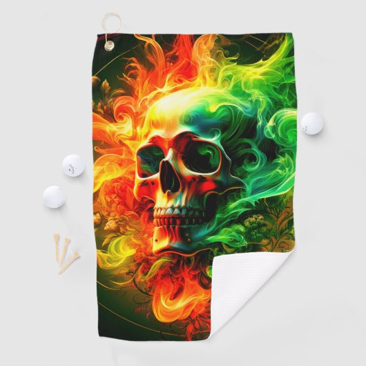 Serviette De Golf Art crâne (En situation)