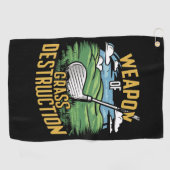 Serviette De Golf Art de destruction de l'herbe par le golf (Horizontal)