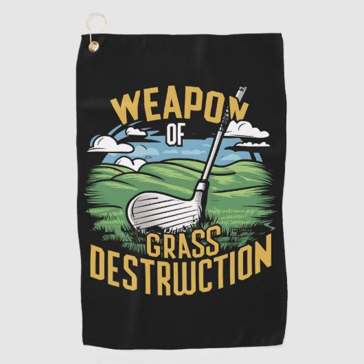 Serviette De Golf Art de destruction de l'herbe par le golf (Devant)