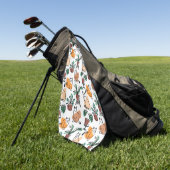 Serviette De Golf Art de trait dessin chats et fleurs (Vert)