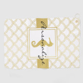 Serviette De Golf Art Déco Ocean Wave Motif Gold Parties scintillant (Horizontal)