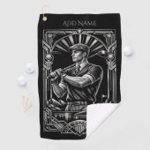 Serviette de golf Art Déco personnalisée (En situation)