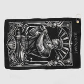 Serviette de golf Art Déco personnalisée (Horizontal)