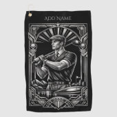 Serviette de golf Art Déco personnalisée (Devant)