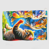 Serviette De Golf Art du chat (Horizontal)