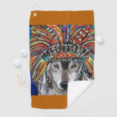 Serviette De Golf Art du Loup Gris (En situation)