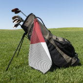 Serviette De Golf Art géométrique simple noir, blanc et rouge (Vert)