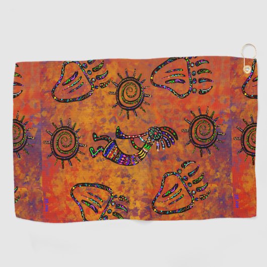 Serviette De Golf Art Kokopelli (Horizontal)