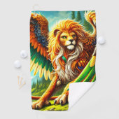 Serviette De Golf Art Lion (En situation)