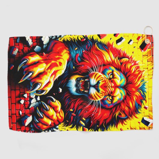 Serviette De Golf Art Lion (Horizontal)