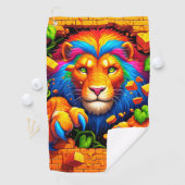 Serviette De Golf Art Lion (En situation)