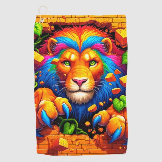 Serviette De Golf Art Lion (Devant)
