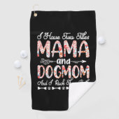 Serviette De Golf Art Mère | Mama Et Chien Maman Anniversaire (En situation)