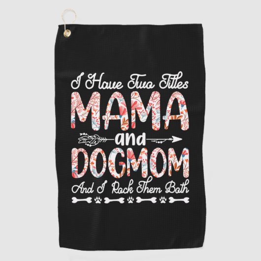 Serviette De Golf Art Mère | Mama Et Chien Maman Anniversaire (Devant)