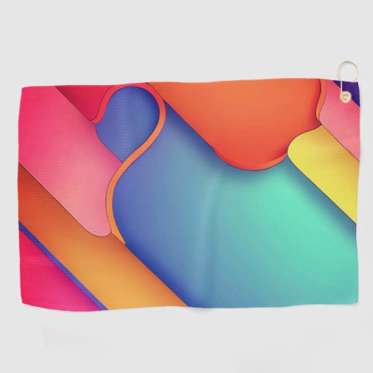 Serviette De Golf Art moderne, Dplis de couleurs (Horizontal)