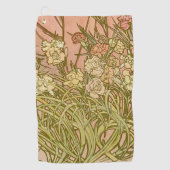 Serviette De Golf Art Nouveau Alfonse Mucha fleurs d'oeillets floral (Devant)