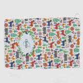 Serviette De Golf Art populaire scandinave Monogramme Motif Boho Mod (Horizontal)