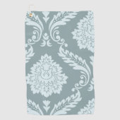 Serviette De Golf Art Rococo Damassé I Bleu de Canard + Turquoise (Devant)