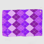Serviette De Golf Arygle violet avec poinçonnage blanc Personnalisé (Horizontal)