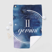 Serviette De Golf Astrologie aquarelle - Gemini (En situation)