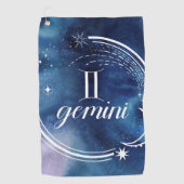 Serviette De Golf Astrologie aquarelle - Gemini (Devant)
