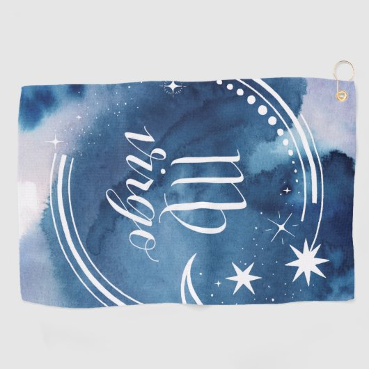 Serviette De Golf Astrologie de l'aquarelle - Virgo (Horizontal)
