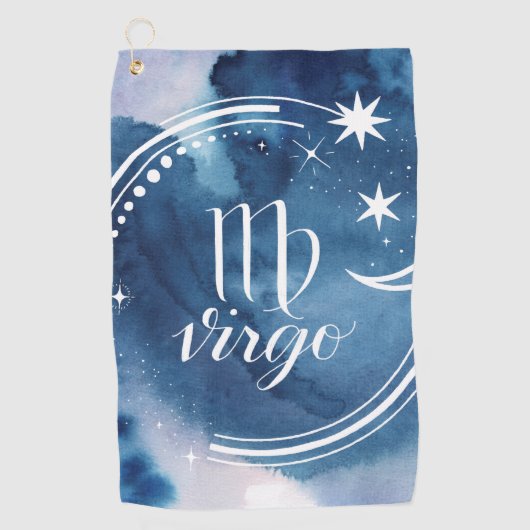 Serviette De Golf Astrologie de l'aquarelle - Virgo (Devant)