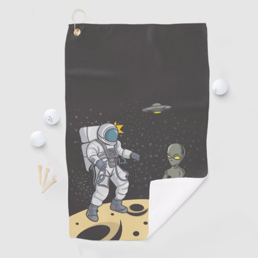 Serviette De Golf Astronaute et alien (En situation)