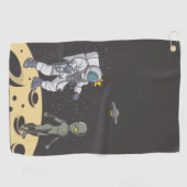 Serviette De Golf Astronaute et extraterrestre (Horizontal)
