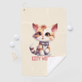 Serviette De Golf Attitude Cat Insouciante - Conception Feline Joueu (En situation)