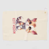 Serviette De Golf Attitude Cat Insouciante - Conception Feline Joueu (Horizontal)