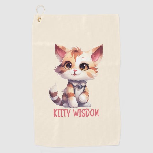 Serviette De Golf Attitude Cat Insouciante - Conception Feline Joueu (Devant)