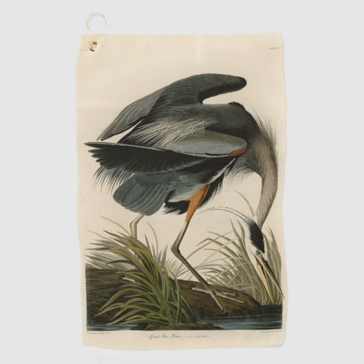 Serviette De Golf Audubon Great Blue Heron Marsh Bird (Devant)