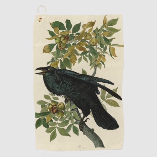 Serviette De Golf Audubon Raven Oiseau classique (Devant)