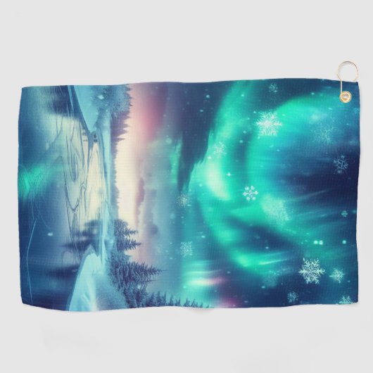 Serviette De Golf aurora borealis/Noël/hiver (Horizontal)