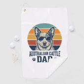 Serviette De Golf Australian Cattle Dog Dad Vintage Sunset Shirt_1 (En situation)