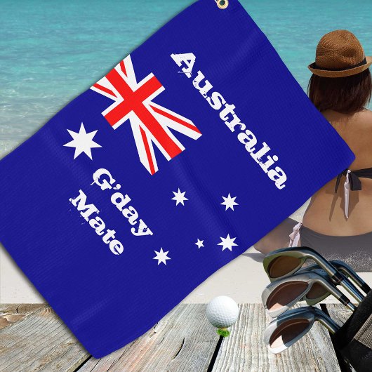 Serviette De Golf Australian Flag & Voyage Australie, vacances / spo