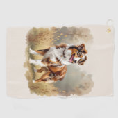 Serviette De Golf Australian Shepherd Dog Red Merle Aussie (Horizontal)