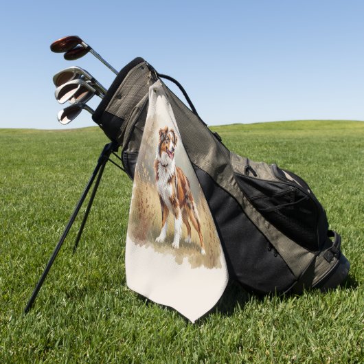 Serviette De Golf Australian Shepherd Dog Red Merle Aussie (Vert)