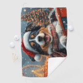 Serviette De Golf Australie Berger Dog Roller Dessous de verre Noël (En situation)