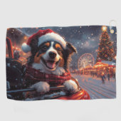 Serviette De Golf Australie Kelpie Dog Roller Dessous de verre Noël (Horizontal)