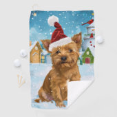 Serviette De Golf Australie Terrier Winter Wonderland Noël (En situation)