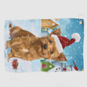 Serviette De Golf Australie Terrier Winter Wonderland Noël (Horizontal)