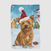 Serviette De Golf Australie Terrier Winter Wonderland Noël (Devant)